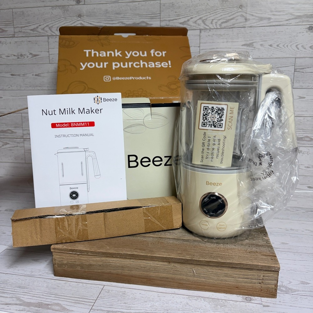 Beeze Nut Milk Maker BNMM11 Cream Multi-Function Plant Based Milk Machine NIB